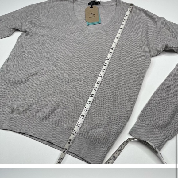 Prana Sweater Milani V Neck Waffle Grey Comfy Lounge Outdoor Hiking Gorp XL New - Picture 9 of 12